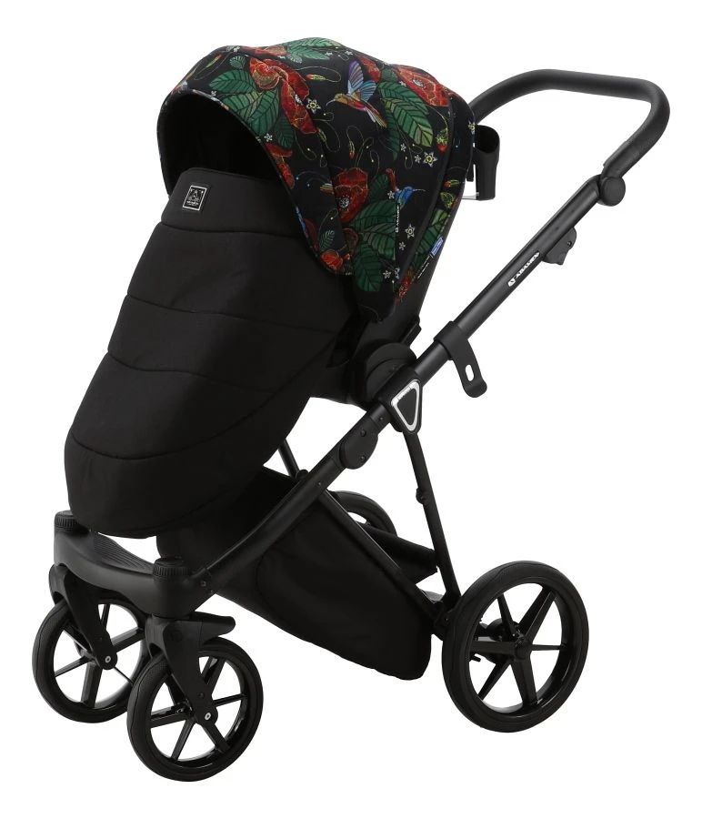 Adamex Porto Flowers Special Edition Black/Rose 2-in-1 Kinderwagen FL-8 - Afbeelding 6