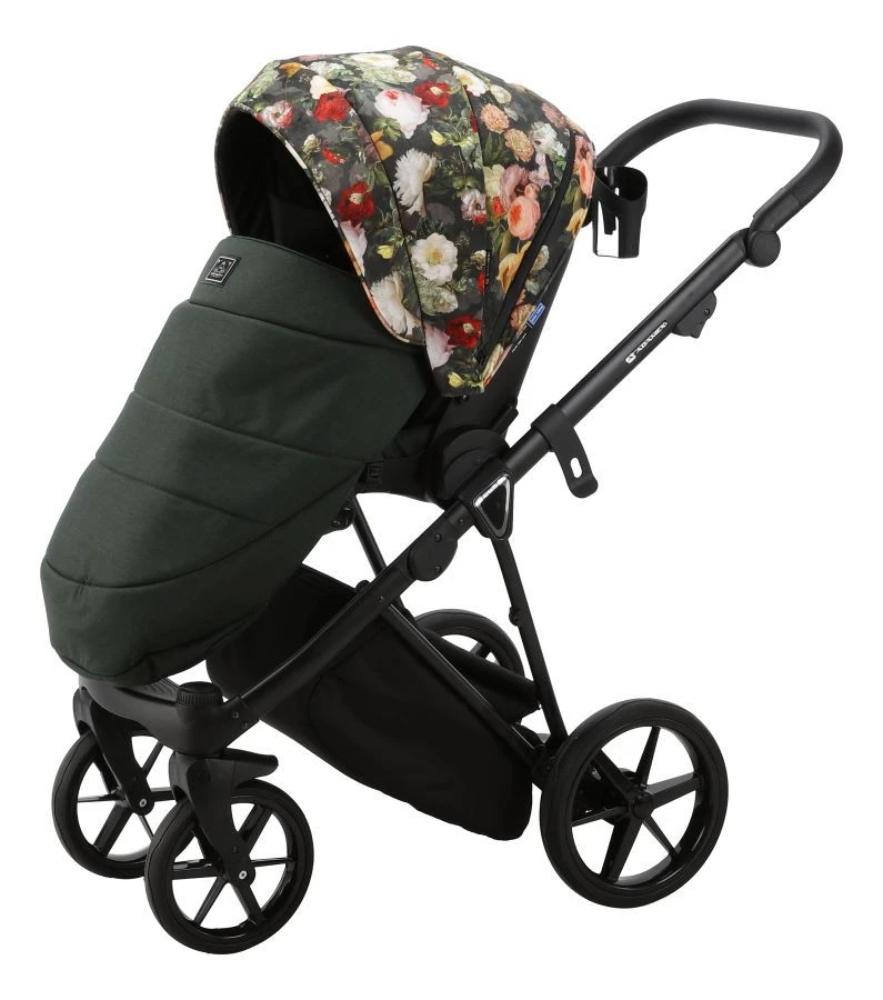Adamex Porto Flowers Dark Green 2-in-1 Kinderwagen FL-6 - Afbeelding 4