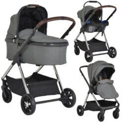 Cangaroo Empire Dark Grey 3-in-1 Kinderwagen Incl. Autostoel