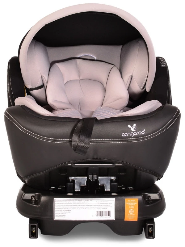 Cangaroo Pilot Black Leather SPS Isofix 360° 0-36 Kg Autostoel Met Zonnekap - Afbeelding 7
