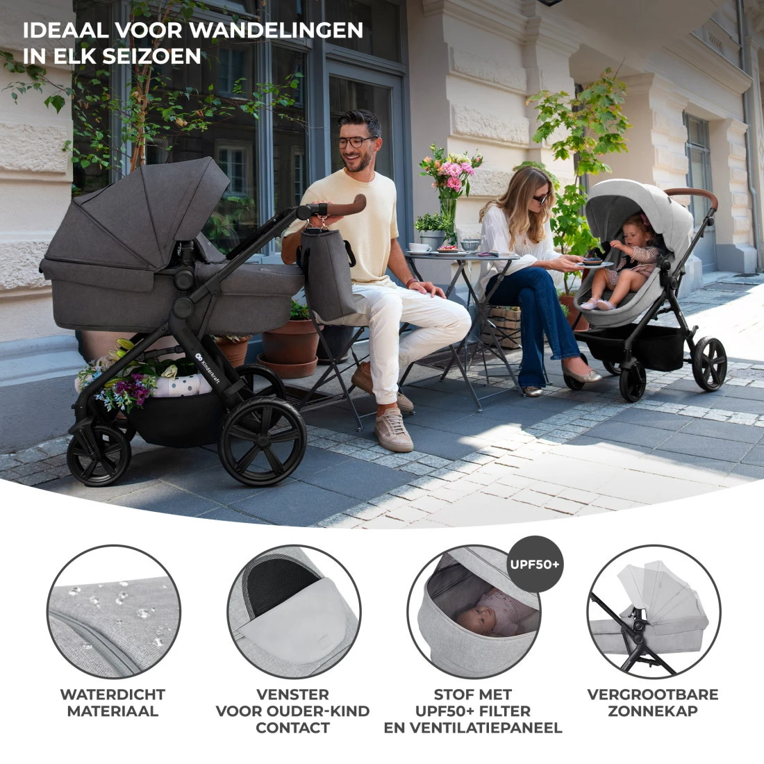 Kinderkraft A-Tour Black 3-in-1 Kinderwagen Incl. Autostoel KSATOU00BLK3000 - Afbeelding 12