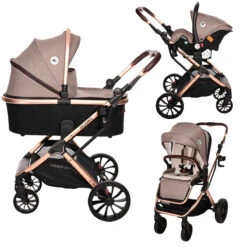Lorelli Glory Beige 3-in-1 Combi Kinderwagen Incl. Autostoel 1002176-2303